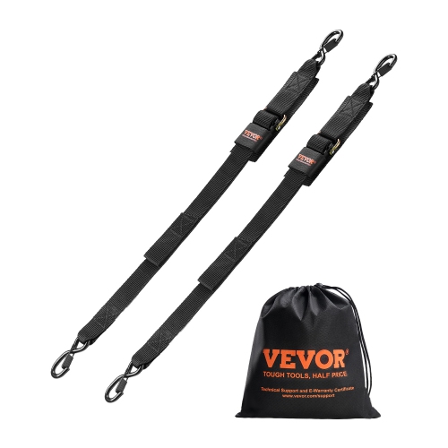 VEVOR 2 in x 4 ft Retractable Ratchet Tie Down Straps with Security Lock S Hooks,2 Pack Heavy Duty Ratchet Tie Down Straps with 1500 lbs Break