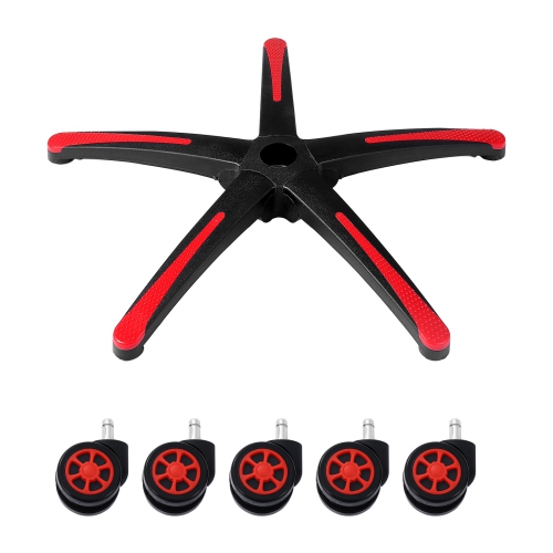 VEVOR 28" Office Chair Base Replacement, 2500 lbs Static Load, Computer Desk Chair Stool Base Part with 5 Casters and Reinforced Legs, Desk Chair