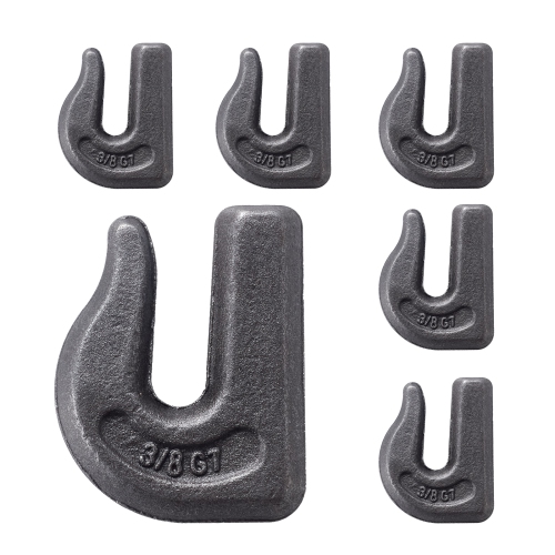 VEVOR  3/8" Heavy Duty Tow Hook G70 Forged Steel 6 Packs Tractor Hook Weldable Compatible for Tractor Bucket, Crane, Chain Hoist, Forklift, Maximum