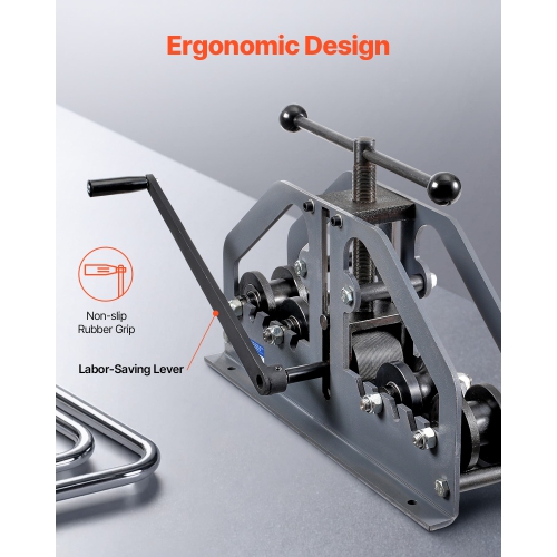 VEVOR 1-1/2" Manual Tube Pipe Roller Bender with 6 Dies, 360° Copper Aluminum Pipe Bending Tool for Square, Round Tube & Flat Bar, Ideal for HVAC Air