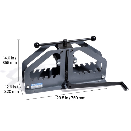 VEVOR 1-1/2" Manual Tube Pipe Roller Bender with 6 Dies, 360° Copper Aluminum Pipe Bending Tool for Square, Round Tube & Flat Bar, Ideal for HVAC Air