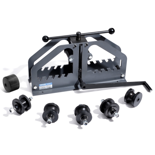 VEVOR 1-1/2" Manual Tube Pipe Roller Bender with 6 Dies, 360° Copper Aluminum Pipe Bending Tool for Square, Round Tube & Flat Bar, Ideal for HVAC Air