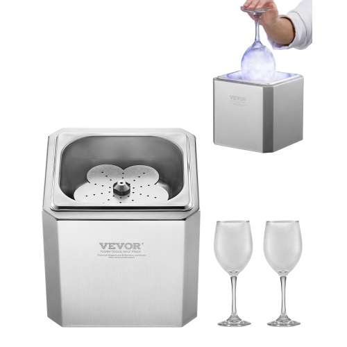 VEVOR 8-10 Seconds/Cup Glass Froster Chiller with LED Light, Instant Glass Chiller for Wine, Cocktail, Champagne, Mixed Drinks, Juice, Ideal for Bar,
