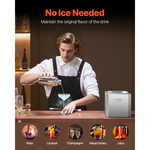 VEVOR 8-10 Seconds/Cup Glass Froster Chiller with LED Light, Instant Glass Chiller for Wine, Cocktail, Champagne, Mixed Drinks, Juice, Ideal for Bar,