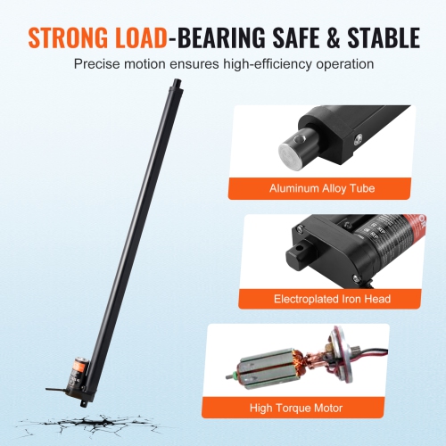 VEVOR 12V Linear Actuator, 20 Inch High Speed 0.55"/s Linear Actuator, 220lbs/1000N Linear Motion Actuator with Mounting Bracket and IP54 Protection