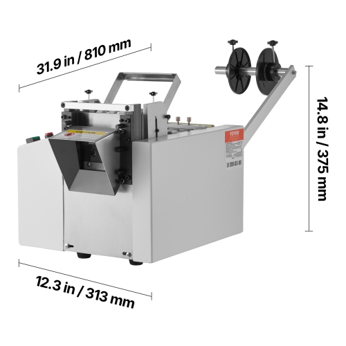 VEVOR 1-85mm Cutting Width Auto Heat-Shrink Tube Cutter, Cable Pipe Cutting Machine, 0.1mm-99999.9mm Length, for Heat Shrink Tube, Fiberglass Tube,