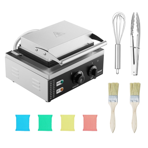 VEVOR 1550W Commercial Electric Donut Maker with Non-stick Surface, 12 Hole Double-Sided Heating Waffle Machine Makes 12 Doughnuts, Temperature