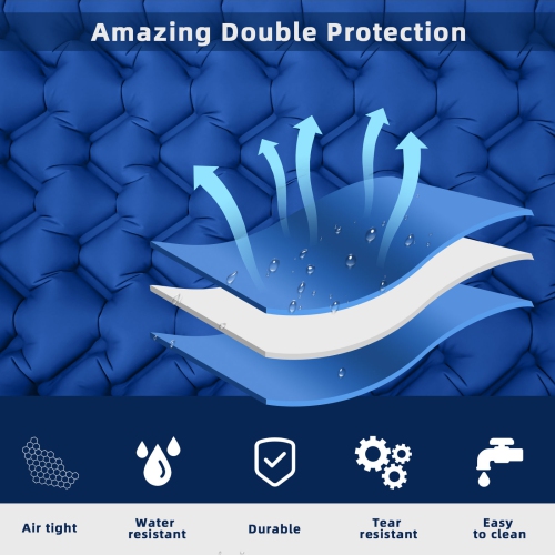 Coussin de couchage simple pour le camping avec pompe à pied intégrée et oreiller pour le camping et la randonnée à l'extérieur