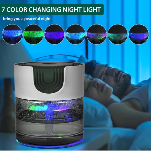 Water Air Purifiers for Home,Quiet Water Based Air Purifier with Night Light,Air Washer Humidifier Essential Oils Aroma Fresher for Home Bedroom