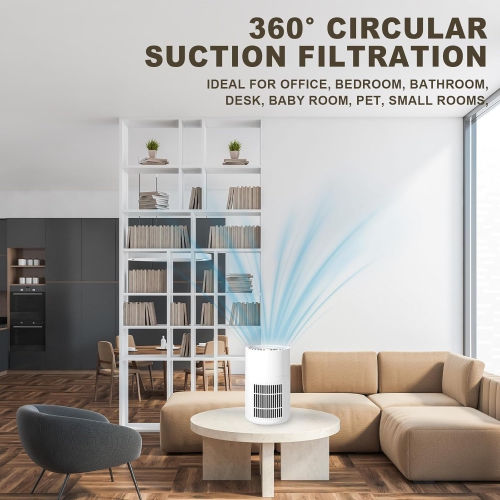 Small Home Air Purifier,Portable Air Purifiers for Room Pet Room Bedroom Office,Mini Desk Air Purifier for Odor Smoke Remove