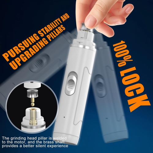 Dog Nail Grinder,Quiet Professional 2-Speed Electric Pet Nail Trimmer,Rechargeable & Painless Claw Grinder for Small Medium Large Dogs & Cats,Low