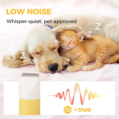 Dog Paw Trimmer with 3 Blade,Cordless Small Pet Hair Grooming Trimmer,Cat's Paw Nail Filer, Low Noise for Trimming Dog's Fur Around Paws Eyes Ears