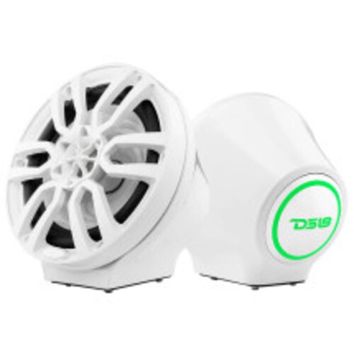 DS18 EN-JS8/WH 8" Universal Flat Mount Speaker Pod With LED RGB Lights - White