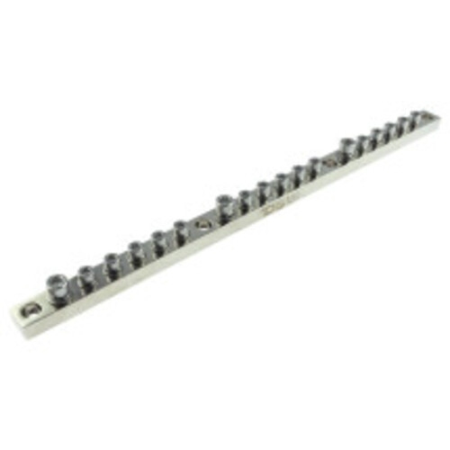 Image 1 de 1.. DS18 DBAR-3 Bloc à barre de distribution chromé 3 x 1/0-GA et 15 x 2/0-GA à visser de 20&nbsp;po de long