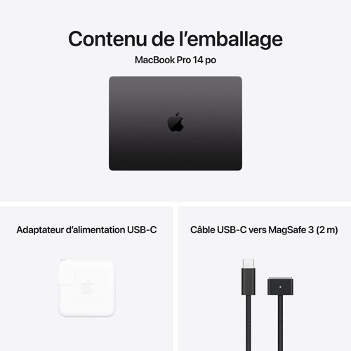 Apple MacBook Pro 14.2" (Fall 2024) - Space Black (Apple M4 Pro / 24GB RAM / 1TB SSD) - French by APPLE - Refurbished condition - Image 5