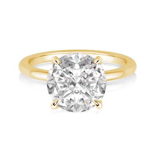RODIFFY MOISSANITE  2.0 Ct Round Cut Gold Promise Ring In Yellow
