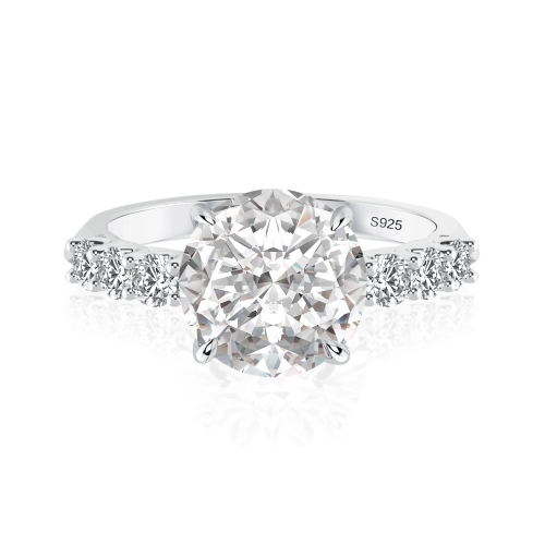 RODIFFY MOISSANITE  4.0 Ct Round Gold Engagement Ring In White