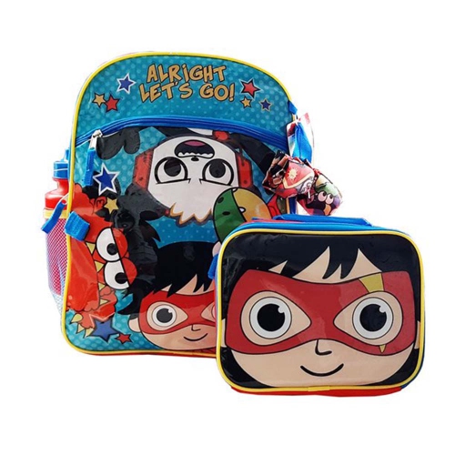 RYAN'S WORLD  Alright Let's Go 4 PC Set 16" Large Child Backpack for All Occasion
