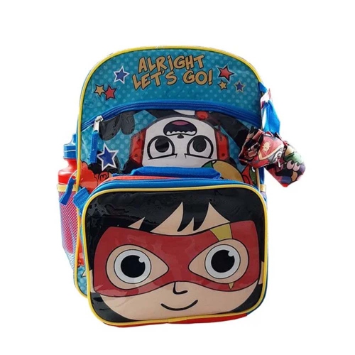 Ryan's World Alright Let's Go! 4 Pc Set 16" Large Child Backpack for All Occasion
