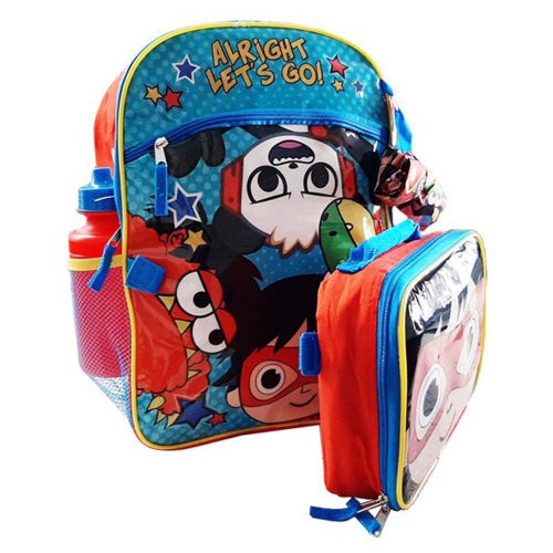 Ryan's World Alright Let's Go! 4 Pc Set 16" Large Child Backpack for All Occasion