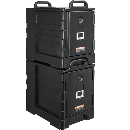 VEVOR 81 Qt x 2 Pack Insulated Food Pan Carrier, Hot Box for Catering, Food Box Carrier with Double Buckles, Front Loading Food Warmer with Handles,