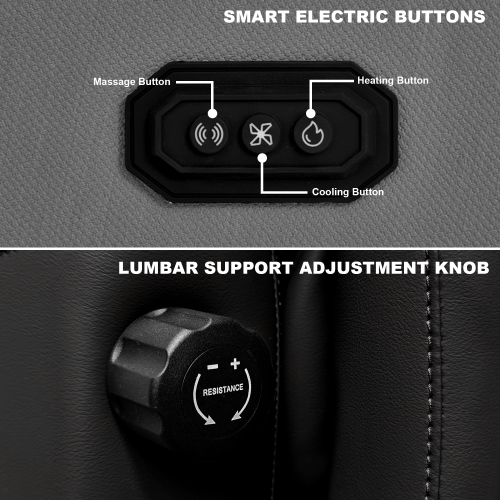 Kinnls Winston Leather Heated Ventilation Classic Luxury Office Chair with Massage, Power Recliner Executive Desk Chair, Adjustable Tilk Angle