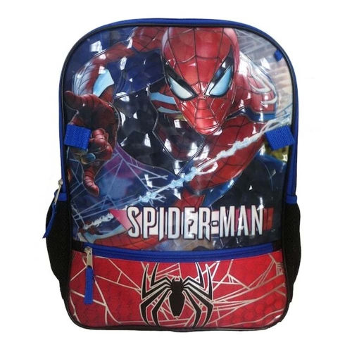 Spiderman 16 inch All Occasion School Backpack for Kids 5 Pcs Backpack Set with Matching Lunch Bag