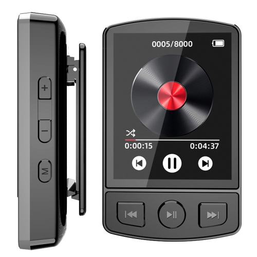 MYACUC  32GB Clip-On Mp3/mp4 Player, Portable Bluetooth Music Player With Radio, Recorder, And Headset Support
