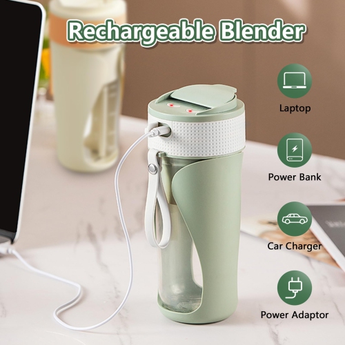 Centrifugeuse USB portative, machine à boissons frappées personnelle rechargeable avec 6 lames pour la maison, le bureau et les voyages
