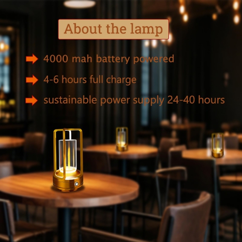 Rechargeable Outdoor Table Lamp, Portable Bedside Light for Patio, Camping, Coffee Table, and Indoor Use