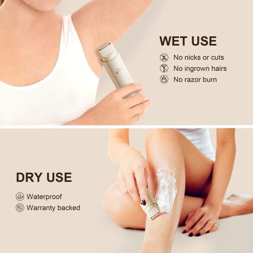 2-in-1 Bikini Shaver, Women's Electric Double-Head Trimmer, Portable Mini Hair Removal Device for Travel and Home