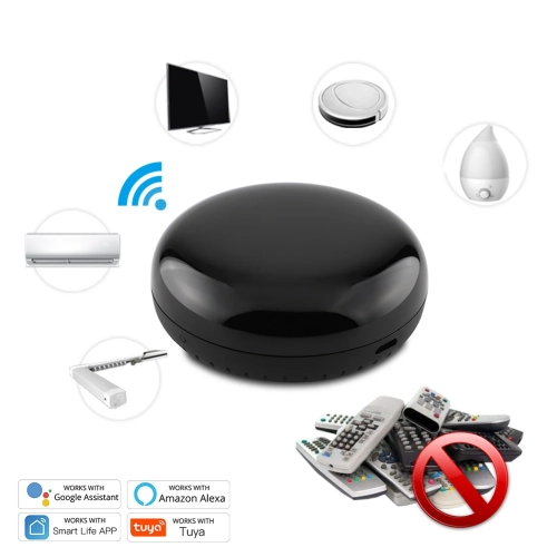 Wifi Tuya smart home infrared remote control, new round infrared controller alexa voice control