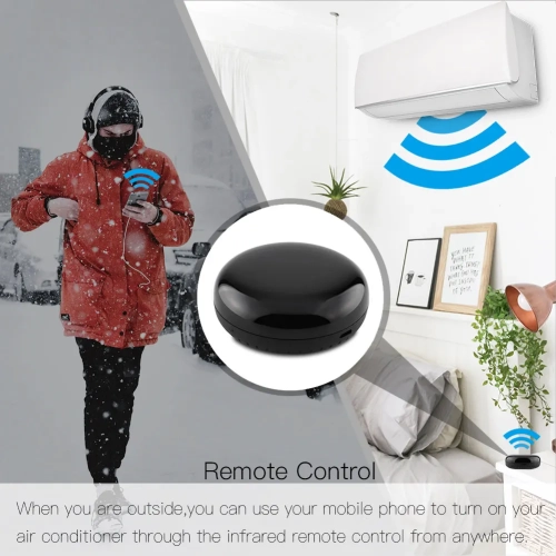 Wifi Tuya smart home infrared remote control, new round infrared controller alexa voice control