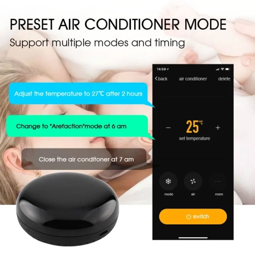 Wifi Tuya smart home infrared remote control, new round infrared controller alexa voice control