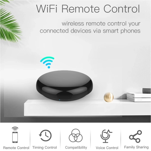 Wifi Tuya smart home infrared remote control, new round infrared controller alexa voice control