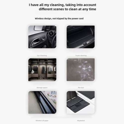 Aspirateur à chargement sans fil Aspirateur portatif Voiture domestique à aspiration puissante Aspirateur puissant Petit Mini aspirateur sans fil et