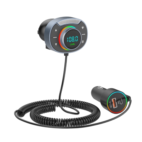 Nouvelle mise à niveau Lecteur MP3 voiture Bluetooth T86 3 ports PD et QC FM/MP3 PD QC3.0 Recharge rapide Lecteur voiture Émetteur FM Ambient Light