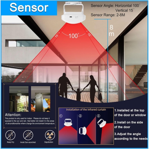 Bienvenue dans la boutique villa sonnette d'induction infrarouge, sonnette de type divisé longue distance, avertisseur de détecteur de capteur-un à un