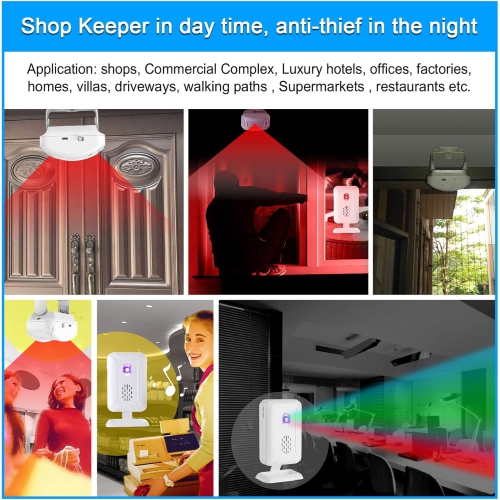 Bienvenue dans la boutique villa sonnette d'induction infrarouge, sonnette de type divisé longue distance, avertisseur de détecteur de capteur-un à un