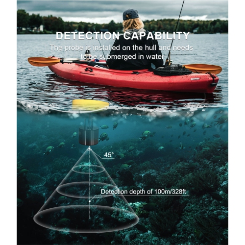 Détecteur de sonar câblé échosondeur pour la pêche, échosondeur portatif, écran LCD pour la pêche - 200 kHz
