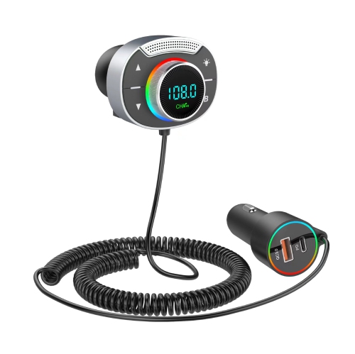 Nouvelle mise à niveau Lecteur MP3 voiture Bluetooth T86 3 ports PD et QC FM/MP3 PD QC3.0 Recharge rapide Lecteur voiture Émetteur FM Lumière