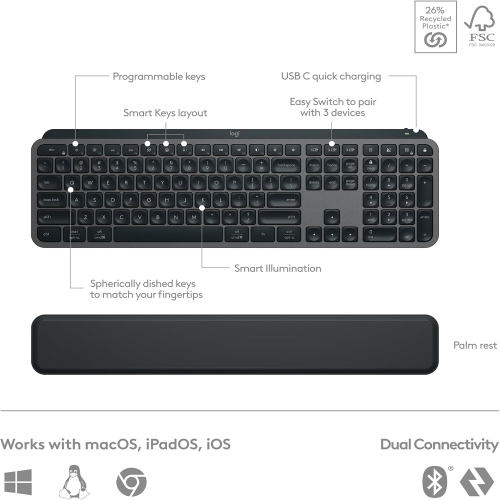 Logitech Keys S Wireless Keyboard & Mouse Combo – Graphite