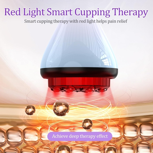 Smart Cupping Therapy, Appareil de massage électrique Cupping Therapy avec lumière rouge, Appareil de massage électrique multifonction pour soulager