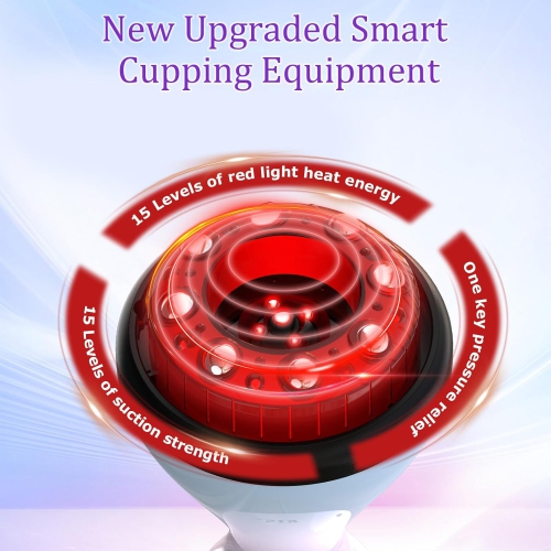 Smart Cupping Therapy, Appareil de massage électrique Cupping Therapy avec lumière rouge, Appareil de massage électrique multifonction pour soulager