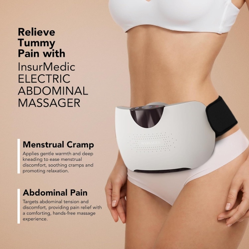 Abdominal Massager,Electric Stomach Tummy Anti Cellulite Remover Machine for Belly,Bian Stone Kneading Heat Relief for Period Cramps,Men Women Body