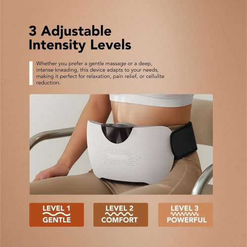 Abdominal Massager,Electric Stomach Tummy Anti Cellulite Remover Machine for Belly,Bian Stone Kneading Heat Relief for Period Cramps,Men Women Body