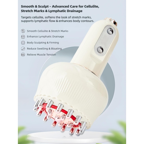 Lymphatic Drainage Massager & Anti Cellulite Massage Tool,for Reduce Stretch Marks & Cellulite,Electric Massager for Legs Arms & Belly,Body Sculpting