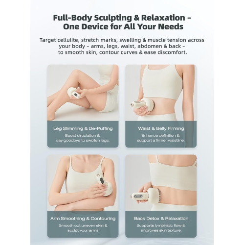 Lymphatic Drainage Massager & Anti Cellulite Massage Tool,for Reduce Stretch Marks & Cellulite,Electric Massager for Legs Arms & Belly,Body Sculpting