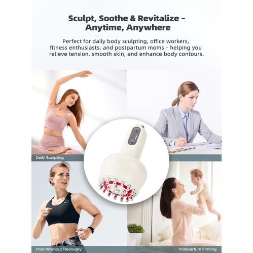 Lymphatic Drainage Massager & Anti Cellulite Massage Tool,for Reduce Stretch Marks & Cellulite,Electric Massager for Legs Arms & Belly,Body Sculpting