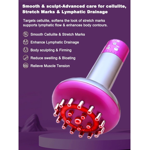 Lymphatic Drainage Massager,Electric Massage Tool for Reduce Stretch Marks & Cellulite,Anti Cellulite Massager for Legs Arms & Belly,Body Sculpting